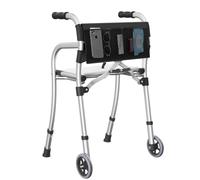 Andadores para personas mayores, caminante estándar plegable con asiento, caminante ligero de aluminio para personas mayores y adultos, caminante de viaje compacto ajustable en altura, soporta 350