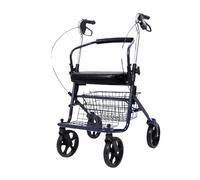 Andadores para Personas Mayores con 4 Ruedas,Andador plegable ligero,Andador para Exteriores,altura ajustable,Rollator plegable para todos los terrenos Navy blue