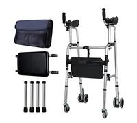 Andadores para personas mayores con almohadilla de soporte para apoyabrazos Ayuda para caminar Altura ajustable Aleación de aluminio gruesa Rehabilitación Auxiliar para personas mayores, A Star of Li