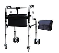 Andadores para personas mayores con marcos plegables de asiento para adultos, marco de andador de movilidad, marcos estrechos para ancianos, ayudas para caminar para discapacitados, estrella C de luz