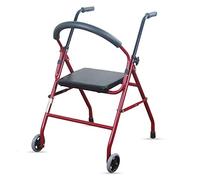 Andadores para personas mayores ligeros plegables con asiento y 2 ruedas de altura ajustable