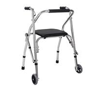 Andadores para personas mayores plegables y ligeros con ruedas y asa ajustable en el asiento, reposabrazos ajustable para personas mayores con discapacidad
