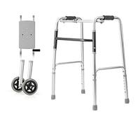 Andadores. Plegable, ayuda for caminar, andador de aleación de aluminio con placa de asiento, ruedas, altura ajustable