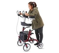 Andadores plegables con marco para caminar, ayuda para caminar de movilidad alta, andador para ancianos y discapacitados, reposabrazos acolchado y respaldo, estrella de luz
