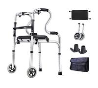 Andadores plegables, marcos de inodoro auxiliares de rehabilitación de aleación de aluminio livianos con asiento y ruedas acolchados, ayuda para la movilidad de personas mayores de altura ajustab