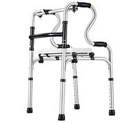 Andadores Plegables para Ancianos con Asiento de Cuero, Ayuda para Caminar de Aluminio Ligero para Interiores/Exteriores, Asiento de Ducha Multifuncional portátil/Pasamanos de Inodoro, Carga 398