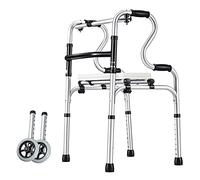 Andadores Plegables para Ancianos con Asiento de Cuero, Ayuda para Caminar de Aluminio Ligero para Interiores/Exteriores, Asiento de Ducha Multifuncional portátil/Pasamanos de Inodoro, Carga 398