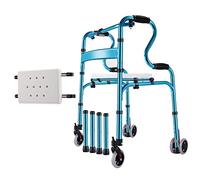 Andadores plegables para personas mayores, ligeros, ajustables, altura estándar, ayuda para personas con discapacidad, personas mayores y discapacitadas, con asiento y 4 ruedas, A, estrella azul de