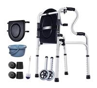 Andadores plegables para personas mayores, ligeros, ajustables, altura estándar, ayuda para personas con discapacidad, personas mayores y discapacitadas con asiento y orinal, estrella de luz E