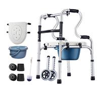 Andadores plegables para personas mayores, ligeros, ajustables, altura estándar, ayuda para personas con discapacidad, personas mayores y discapacitadas con asiento y orinal, estrella de luz C