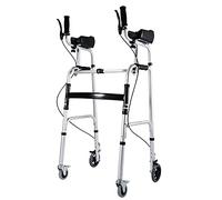 Andadores plegables verticales con frenos y soporte para antebrazo, andadores de aluminio livianos para personas mayores para personas altas/discapacitadas (color: con asiento de plástico) (con asien