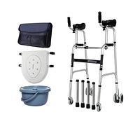 Andadores rodantes ligeros y plegables de lujo, con asiento, con inodoro, andador de 4 ruedas, ligero y portátil, para ancianos, pedidos; material: aleación de aluminio, capacidad de carga: 400 libras