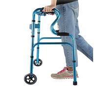 Andadores verticales azules para personas mayores con 2 ruedas y reposabrazos, médicos plegables y livianos para ancianos y adultos, carga de 180 kg de decoración