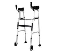 Andadores verticales para personas mayores con asiento, reposabrazos y 2 ruedas, ayuda para caminar ligera, plegable y de altura ajustable para entrenamiento de rehabilitación, hospital en casa al ai