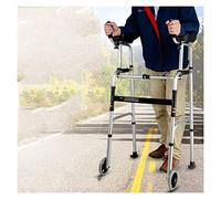 Andadores verticales para personas mayores con asiento y reposabrazos, ligero, plegable, ayuda para movilidad para caminar, soporta hasta 396 libras, aluminio (color sin asiento)