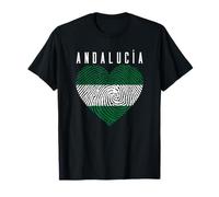 Andalucía - Bandera Andaluza Corazón Andaluz Huella Digital Camiseta