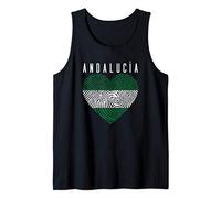 Andalucía - Bandera Andaluza Corazón Andaluz Huella Digital Camiseta sin Mangas