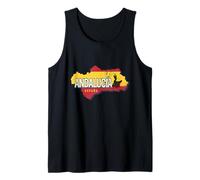 Andalucía España Mapa Retro Vintage Flamenco Recuerdo Camiseta sin Mangas