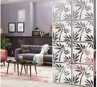 ANDALUCIART | Celosía Decorativa PVC 40 x 40 cm (Pack 3 ud) + Anillas | Celosía Bambú | Separador de Ambientes, Cuadro Decorativo, Pantalla Colgante, Divisor de Habitación, Cabecero para Cama.