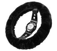 Andalus Brands Cubierta del Volante de Piel de Oveja auténtica Natural Australiana para vehículo Negro