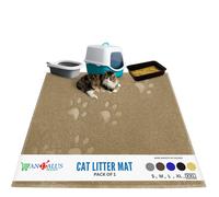 Andalus Jumbo Cat Litter Mat Pack of 1-Mat de caja de arena para gatos impermeable y fcil de limpiar para gatos para beige con tapa de mascotas adic