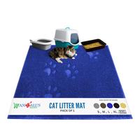 Andalus Jumbo Cat Litter Mat Pack of 1-Mat de caja de arena para gatos impermeable y fcil de limpiar para gatos para un azul ms eficiente para atra