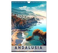 Andalusia - Old School Poster Style (Wall Calendar 2026 DIN A4 portrait), CALVENDO 12 Month Wall Calendar: Collection of Andalusian posters in old school style
