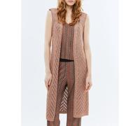 Andam Andam - Chaleco de mujer de punto calado. Beige Talla 42