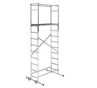 Andamio de aluminio hailo altura de trabajo: hasta 4.5 m, altura máxima de la plataforma: 4.5 m, anchura de la plataforma: 0.45 m, carga máxima de la plataforma hasta 150 kg