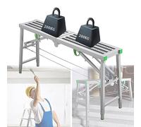 andamio, Escalera de andamio con banco for techo - Carga máxima 400 kg, altura ajustable 5 velocidades, A 200 × 40 cm(A,180x40cm)