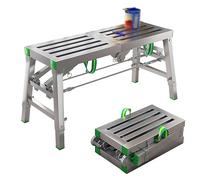 andamio, Escalera de andamio con banco for techo - Carga máxima 400 kg, altura ajustable 5 velocidades, A 200 × 40 cm(C,180x30cm)
