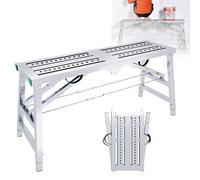 Andamio multiusos de acero galvanizado, plataforma de trabajo de altura ajustable de alta resistencia con capacidad de carga de 800 lbs, escalera de tijera para paneles de yeso, banco, taburete, anda