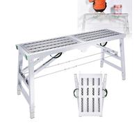 Andamio multiusos de acero galvanizado, plataforma de trabajo de altura ajustable de alta resistencia con capacidad de carga de 800 lbs, escalera de tijera para paneles de yeso, banco, taburete, anda