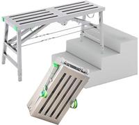 Andamio Plegable Multiusos Tipo Plataforma de Trabajo, Escalera Tipo Torre con Altura Ajustable y 40 cm de Ancho para Trabajos de mejoras y Mantenimiento del hogar.