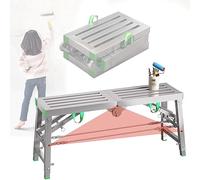 Andamio Plegable, Plataforma de Trabajo portátil de Altura Ajustable, con 2 Pedales de Ascenso para mejoras del hogar, construcción y Mantenimiento. Resistente, fácil de Instalar.