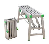 Andamio plegable portátil de acero, plataforma de trabajo, andamio de soldadura, escalera, taburete, banco para lavar vehículos, limpiar ventanas y decorar, carga máxima de 400 kg, B-180 × 30 cm