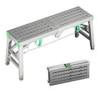 Andamio plegable portátil, plataforma de trabajo de altura ajustable, herramientas de andamio de metal para mejoras del hogar, parches y limpieza de paneles de yeso (160 cm), resistente, fácil