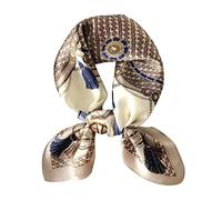 ANDANTINO - Bufanda cuadrada de 100% seda de morera para el cabello, 65 x 65 cm, pañuelo de seda natural para mujeres y hombres, estampado digital, M