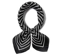 ANDANTINO - Bufanda cuadrada de seda de morera 100% pura para el cabello, 68 x 68 cm, para mujeres y hombres, estampado digital, negro y blanco