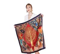 ANDANTINO Bufanda de seda de morera 100% pura de 109 cm grande cuadrada ligera y chal - Envolturas de pelo para mujer - con paquete de regalo - - Large