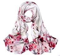 ANDANTINO - Bufanda larga de 100% seda de morera para mujer, chal grandes para la cabeza y el cuello, envoltura alargada para el cabello con paquete de regalo, Large