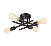 ANDAST Lámparas Industriales de Techo, 4 Luces Sputnik Vintage Retro Industrial Chandelier, Retro Black E27 Modern Ceiling Lamp for Living Room Bedroom Loft Kitchen