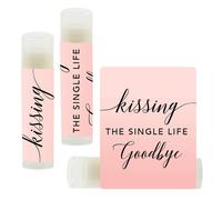 Andaz Press Blush Pink Rose Elegant Bridal Shower Party Collection Blsamo Lip Balm Favores Besando la vida de Single Life 12 Packe Decoracin de fav
