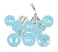 Andaz Press Floral Roses Girl Baby Shower Collection, Ultimate Boy, azul bebé y dorado purpurina, 1