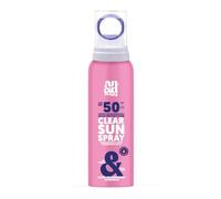 ANDBeauty Clear Sun Spray SPF 50 - Spray transparente para el cuidado del sol para cara y cuerpo - Protección solar invisible, ultraligero y no graso, no requiere frotación, 100 ml, vegano y limpio