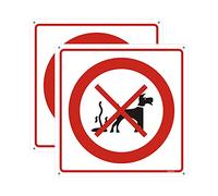 Andchi 2 piezas de señal de advertencia de limpieza después de perro, señales sin suciedad, señal cuadrada de aluminio y metal, tamaño 300x300 mm