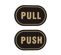 Andchi 2 piezas Paneles de puerta Pull Push Signs arcyliques aspect inox 80 * 120 * 4mm