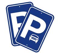 Andchi 2 placas de aparcamiento de metal para coches pequeños, adecuado para aparcamiento privado y público, tamaño: 250 x 350 mm (espacio de aparcamiento - coche pequeño)