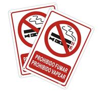 Andchi 2pcs. Señal de prohibición de humo de metal no smoking sign smoking vaping prohibited sign para oficina hotel restaurante, 18x25cm