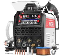 ANDELI 145A 4-in-1 Soldadora Compacta - Gas MIG & Hilo Tubular, 230V IGBT | Pantalla LED 4,1", Sinergia, Hot Start, Arc Force, 2T/4T, para MIG/TIG-Lift/MMA, hasta 6 mm, Gas & sin gas, fácil de usar
